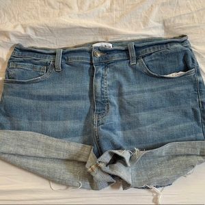 studio blue denim shorts